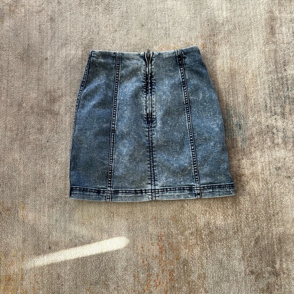 Free People Femme Acid Wash Denim Skirt - Picture 7 of 10